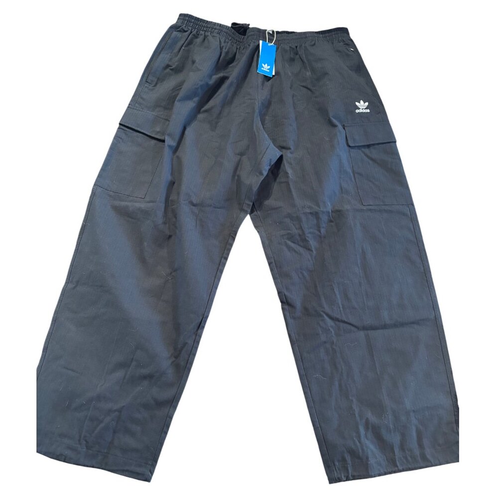 adidas Trefoil Essentials Zip Pockets Cotton Ripstop black Cargo Pants 2XL New